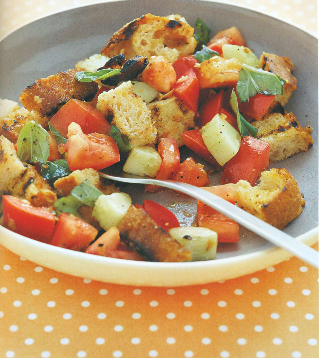 Рецепт: салат из помидоров и поджаренного хлеба