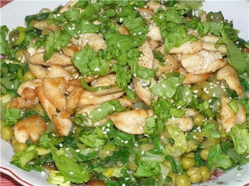 Приготовление экзотического блюда Азиатский салат