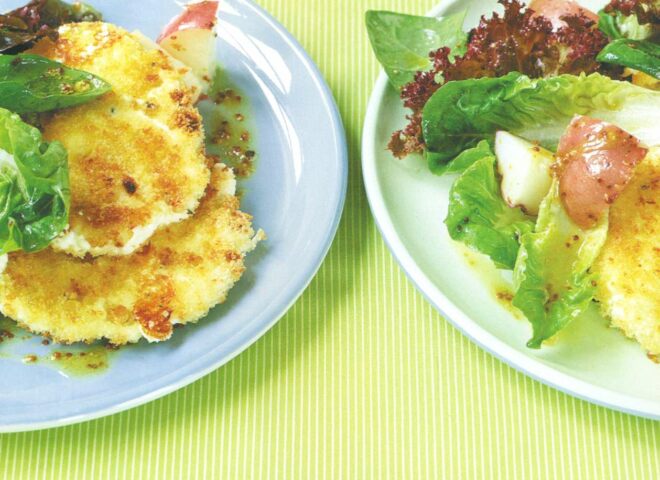 Рецепт: салат с хрустящим козьим сыром