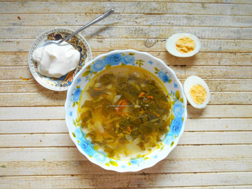 Летний щавелевый суп