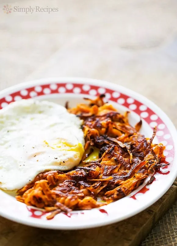 Хашбрауны из сладкого картофеля