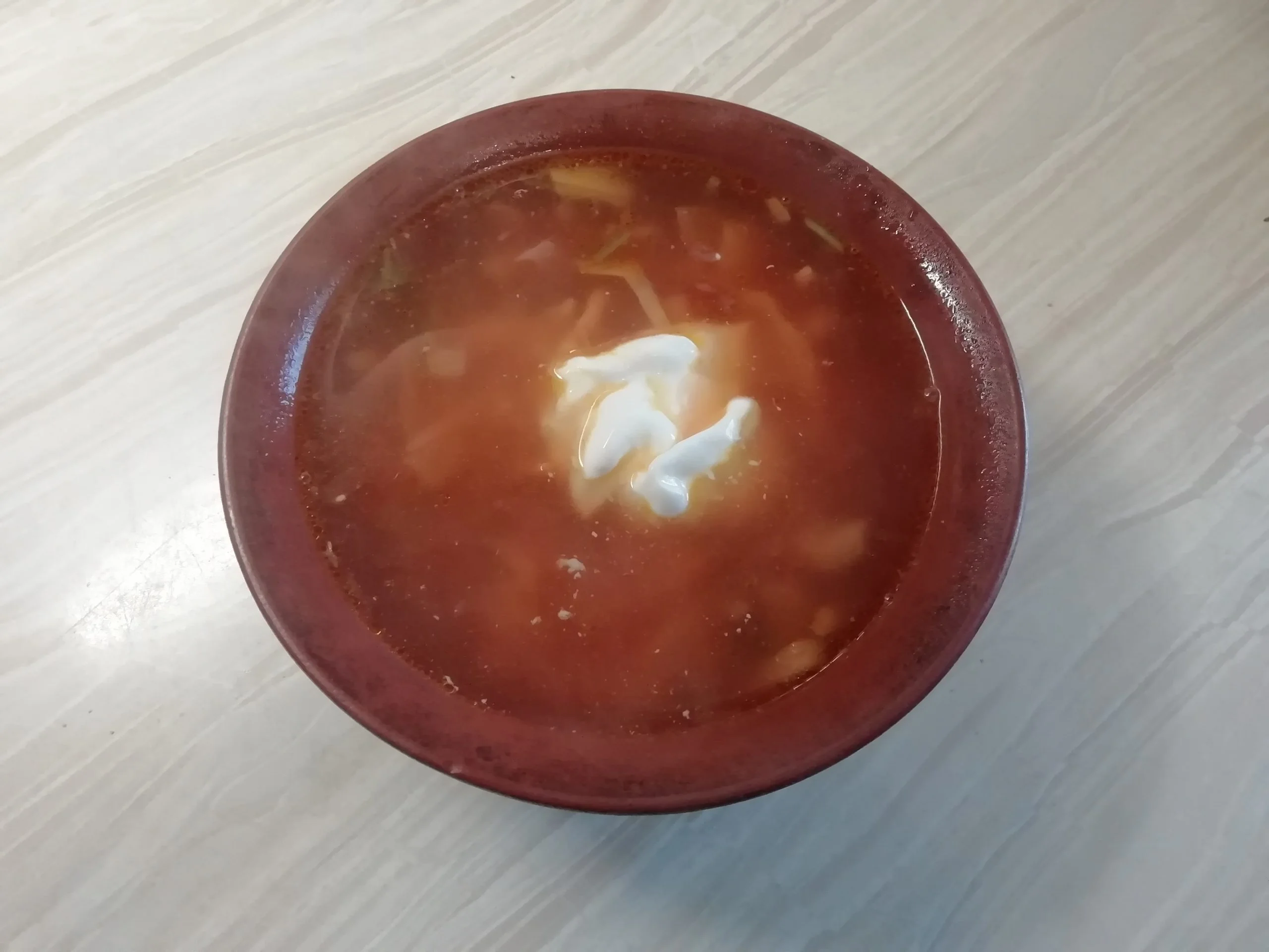 Борщ со свининой и томатным соком, с пошаговыми фото.